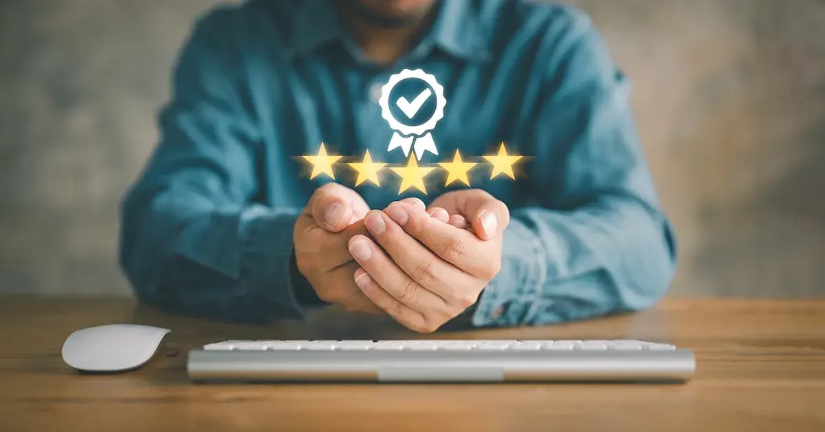 Hands Holding Five Stars